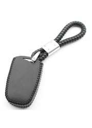 Flybest - Smart Key Case, Genuine Leather, 4 Buttons, Keyless Entry, for Hyundai Santa Fe/Equios/Azera/Genesis L110