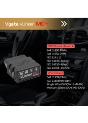 Vgate VLinker MC+ELM327 V2.2 WIFI forecast ELM 327 for Car OBD2 Bluetooth 4.0 Car Diagnostic Scanner Tool for Android/IOS