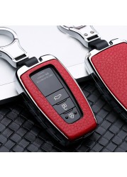 2 34 Button Galvanized Alloy Leather Car Key Case Shell For Toyota CHR C-HR Prado Camry Avalon Prius Corolla RAV4 Keychain