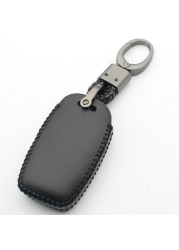 FLYBETTER - Genuine Leather Smart Key Fob Case for Kia, Sedona, Grand, Carnival, Sorento L580, 6 Buttons