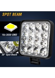 4'' 12-24V Car LED Running Lights Bar Driving Fog Light Pods Flood Beam Combo Beam Truck Reverse Light Bars SUV Offroad Headlight