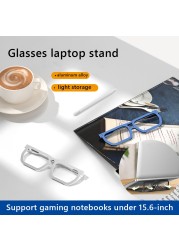 Universal Glasses Shaped Laptop Stand Aluminum Alloy Foldable Desktop Notebook Tablet Holder Kit for Home Office Supplies