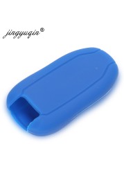 Jingyuqin المطاط Solf مفتاح السيارة واقية حقيبة حافظة حامل ل تسلا نموذج X & S غطاء بدون مفتاح