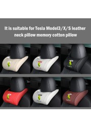 For Tesla Model 3S X 2022 Car Seat Headrest Neck Seat Cushion PU Leather Head Support Headrest Head Cushion For Tesla Model 3