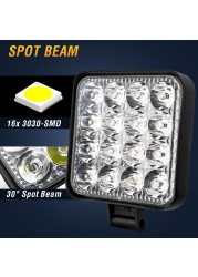 LED Light Bar 4'' Inch 12V 24V LED Light Bar Work Lamp Bumper Driving Fog Lights Reverse for Jeep Off Road 4x4 Pickup ATV Truck