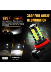 10pcs H8/H11/H16/HB4 9006/H10 9145 LED Fog Driving Light Bulb 2600LM 6000K White 33SMD 5730 VANSSI