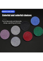 Anti-slip mat car water coaster universal diamond studded car anti-slip pad coaster diamond anti-slip mat interior accessories