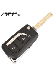 jingyuqin 2 Buttons For Toyota Hilux 2015 2020 Flip Remote Car Key 433MHz 8A Fob Chip FCC ID: BA2TA P/N: 89070-0KB40