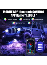 RGB LED روك أضواء بلوتوث متوافق APP التحكم الموسيقى مزامنة هيكل السيارة ضوء Undergolw مقاوم للماء ضوء النيون للسيارة