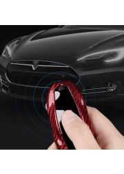 Suitable for Tesla carbon fiber key cover Tesla Model 3 Model Y Model X Model S modified key case key chain key