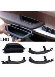 Interior Door Armrest Pull Handle Black Leather Exterior Cover Full Set For BMW X3 X4 F25 F26 2010 2011 2012 2013 2014 2015 2016