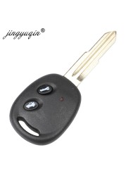 jingyuqin For Chevrolet Lova Sail Epica Lychee Spark Remote Key 2 Buttons Uncut Brass Blank Blade Key Shell Replacement