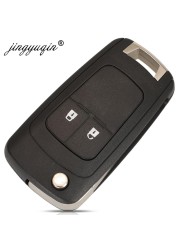 jingyuqin Flip Flip Remote Car Key Case For 2020 Chevrolet Cavalier Aveo 2 3 Buttons HU100 Key Fob Blade