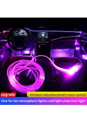 10 in 1 Car Atmosphere Lights USB RGB LED Strip Lights With APP Remote Control Auto Interior Decorative Ambient Dashboard Neon Lamp For Car Accessories