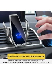 For Audi Q3 2013-2018 Car Cell Phone Holder Air Vent Wireless Charger 360 Rotating Navigation Bracket Support GPS With Logo