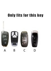 New Fashion Zinc Alloy and Leather Car Key Case Cover for Audi A3 A4 A5 C5 C6 8L 8P B6 B7 B8 C6 RS3 RS6 Q3 Q7 TT 8L 8V S6 S4 S3