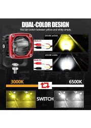 Luyoo 9D 9-36V Motorcycles LED Headlight Spot Work Light Motorcycle 6000K 3000K White Yellow Super Bright LED Driving Fog