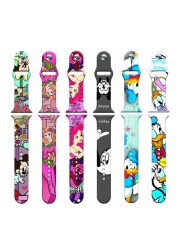 Disney Mickey Minnie Silicone Strap For Apple Watch Band 44mm 45mm 42mm 40mm 38mm 41mm iWatch Bracelet Apple watch 6 5 3 SE 7