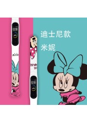 Strap For Xiaomi Mi Band 4 3 5 6 Watch Band Mickey Minnie Graffiti Silicone Bracelet Replacement For Xiaomi Band 4 5 Wristband