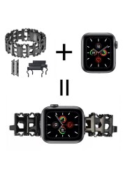 Stainless Steel Watch Multifunction Tool Bracelet For Apple Watch Band Iwatch Strap 29in1 Multi Tool Outdoor Bolt Driver Travel Kits