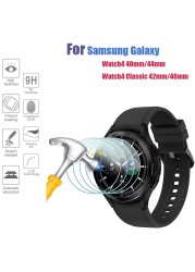 1-4pcs 9H Tempered Glass Screen Protectors For Samsung Galaxy Watch 4 40/44mm Classic 42/46mm Watch 4 Glass Protector Anti-scrach