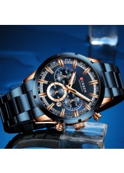 CURREN New Fashion Watches With Stainless Steel Luxury Brand Sport Chronograph Quartz Watch Men Relogio Masculino