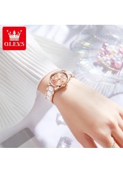 OLEVS Luxury Quartz Women's Watch Japan Elegant Movement Waterproof Women's Ceramic Watch Women's Wristwatch Gift for Female