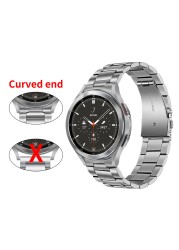Curved End Stainless Steel No Gap Metal Strap For Samsung Galaxy Watch 4 Classic 46mm 42mm 44mm 40mm Replacement Band Bracelet