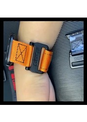 Nylon Strap for Apple Watch Band 44mm 40mm Korea 42mm 38mm Wristband Strap Magic Loop Bracelet iWatch Series 7 6 5 4 Se 41/45mm