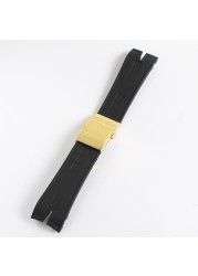 Silicone watch strap, natural rubber, black, 26.5 mm, for Roger Dubuis