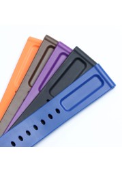 24mm Black Blue Red Orange Gray Purple Watch Band Silicone Rubber Watchband Fit For Panerai Strap Tools Pin Buckle Tools