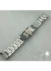 Watch Parts Sterile 20mm Width Solid Stainless Steel Watch Band Deploy Buckle Fit SPB185/187 Watches