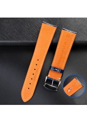 It is suitable for Longines belt, leather craftsman, moon blue crocodile pattern, exquisite Comcas male belt 19 20 21mm