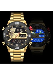 DIVEEST Authentic Gold Watch Men Luxury Brand Analog Quartz Casual Sports Watch Digital Military Chronograph Wrist Watches for Men