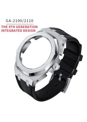 GA2100 New 4th Generation Refurbished Fluorine Rubber Watch Band Metal Bezel GA-2100 GA-2110 316 Stainless Steel With Tool Screws