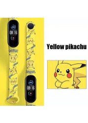 Pokemon Suitable for Mi Band 3/4/5/6 Wristband Copy Strap Cute Print Pikachu Silicone Sports Watch Replacement Wristband