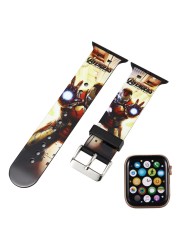 Marvel Apple Watch Strap Spiderman Iron Man Men's Watches Spare Parts Silicone Replacement Watch Strap 38mm 40mm 42mm 44mm