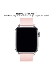 Modern Style Leather Loop Strap for Apple Watch Series 7 6 5 4 3 2 Bands Bracelet for IWatch 38/40/42/44mm Watches Accessories