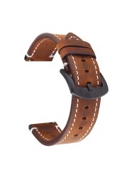 24mm Vintage Genuine Leather Bracelet For Suunto 7 Smart Watch Wrist Strap Watchband Replacement Accessories
