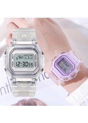 Transparent Digital Watch Square Women Electronic Sports Watches Wristwatch Clock Reloj Mujer Watches Dropshipping