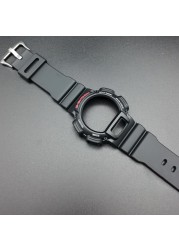 Watch Strap/Bezel for CasioDW-9000 DW9050 DW9052 Resin Bracelet Black Red Word