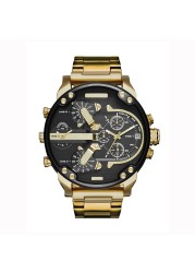 stainless steel watch for men with big dial quartz men watches DZ fashionable luxury business watches for men leather watches