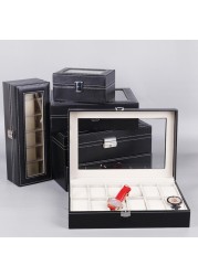 Watch Box 2/3/4/5/6/8/10 Grids PU Leather Watch Jewelry Box Storage Box Watch Packaging Organizer Jewelry Display Box