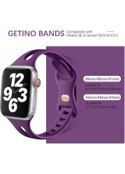 4pcs/pack Compatible with Apple Watch Band 40mm 42mm iWatch SE and Series 7 6 5 4 3 2 1, Soft Silicone Slim Sport Watch Bands Strap