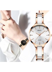 NIBOSI relógio feminino New Fashion Brand Women Watch Luxury Quartz Ladies Ceramic Watch Waterproof Watches for Women