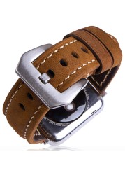 Genuine leather strap for apple watch band 44mm 40mm 38mm 42mm retro strap korea bracelet iwatch series 6 se 5 4 3 7 45mm 41mm