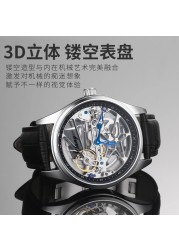 Genuine Tourbillon Watches Men Mechanical Watch Fully Automatic Luxury Brands Luminous Waterproof Men's Watch Fashion Reloj Hombre