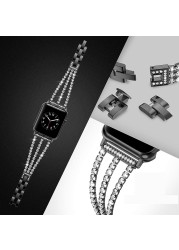 Luxury Chain with Diamond Replacement Strap for Apple Watch 7 6 SE 5 4 Band 44mm 40mm Wrist Bracelet Band for iWatch 3 42mm 38mm