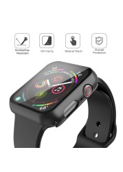 360 كامل الوفير الزجاج حامي الشاشة حالة غطاء ل أبل ووتش سلسلة 7 6 5 4 3 2 1 SE Applewatch IWatch 41 مللي متر 45 مللي متر 44 مللي متر 42 مللي متر