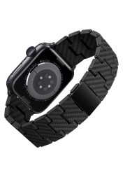 Carbon Fiber Strap for Apple Watch Band 45mm 44mm 42mm 41mm 40mm 38mm Lightweight Connect Bracelet Strap iWatch Series 3 4 5 6 SE 7